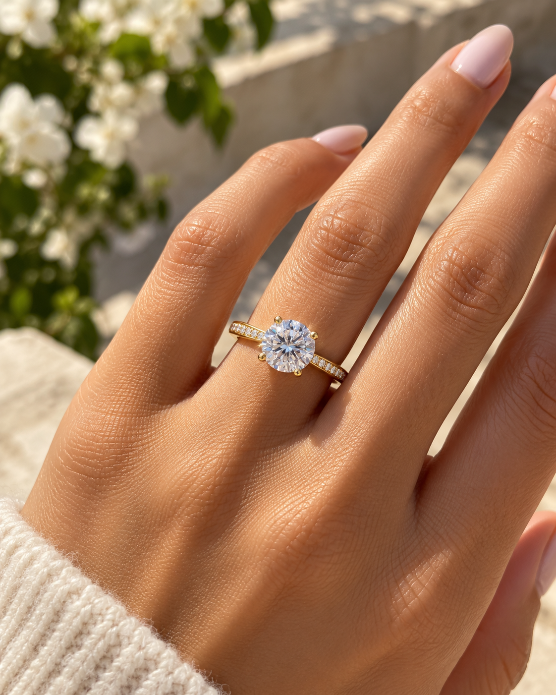 3 Ct. 14kt Gold Moissanite Engagement Ring