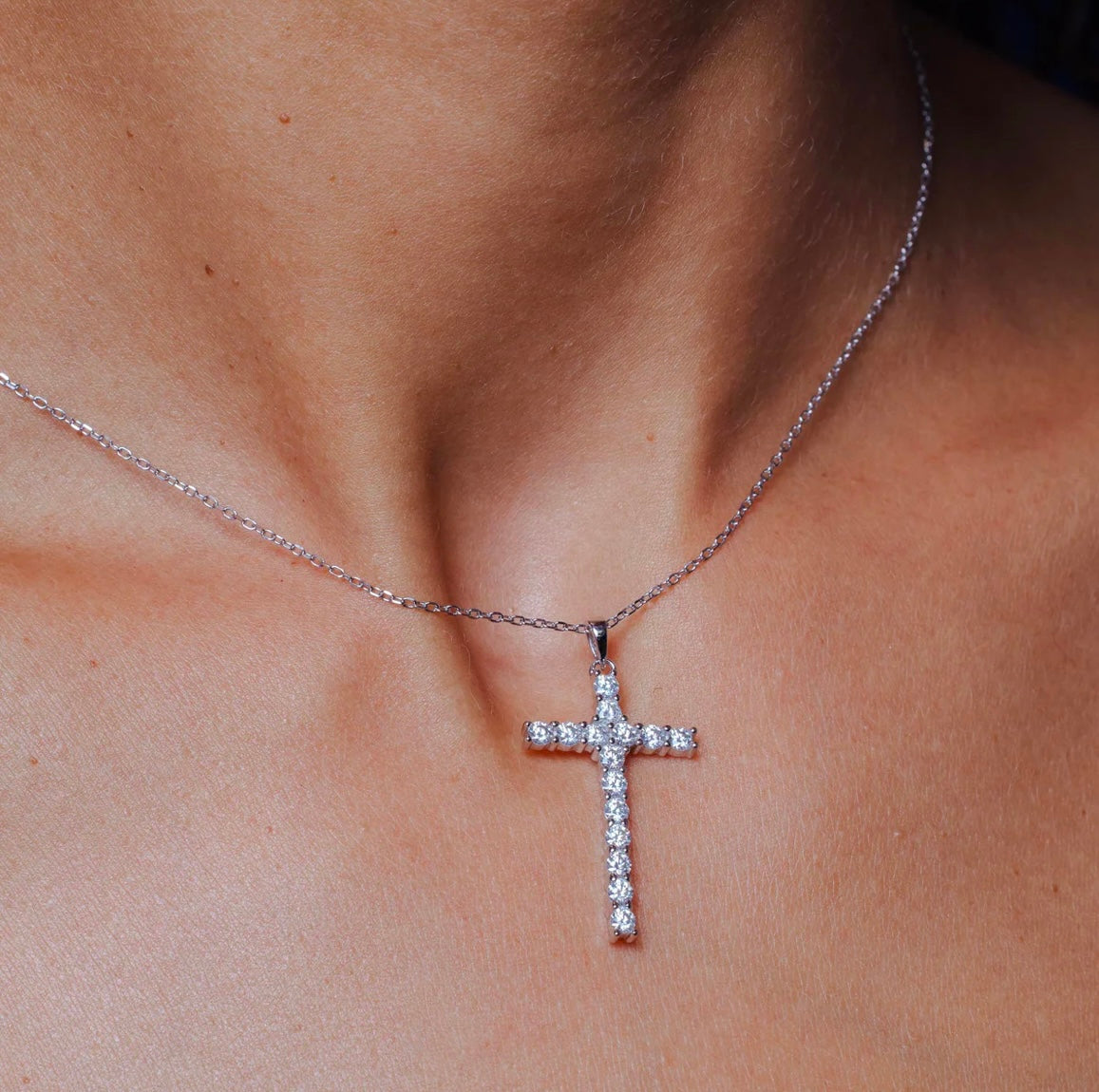 Moissanite Cross Necklace