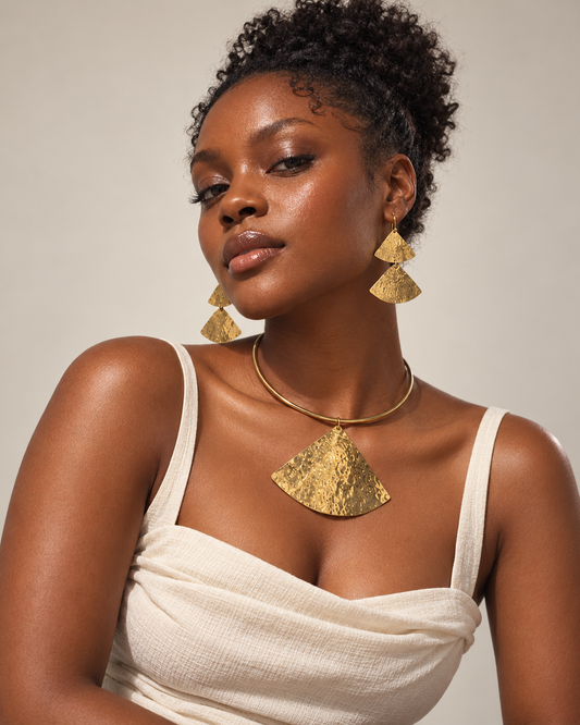 Large Triangle Necklace & Earring Set