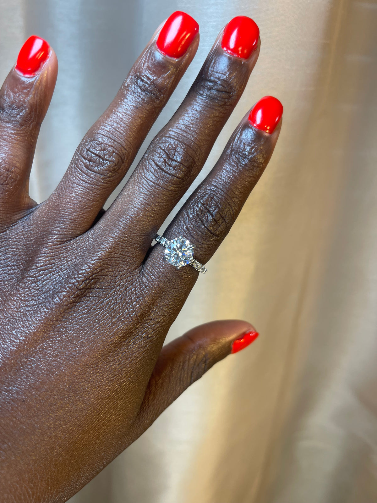 Moissanite 3.0 Ct Round Engagement Ring