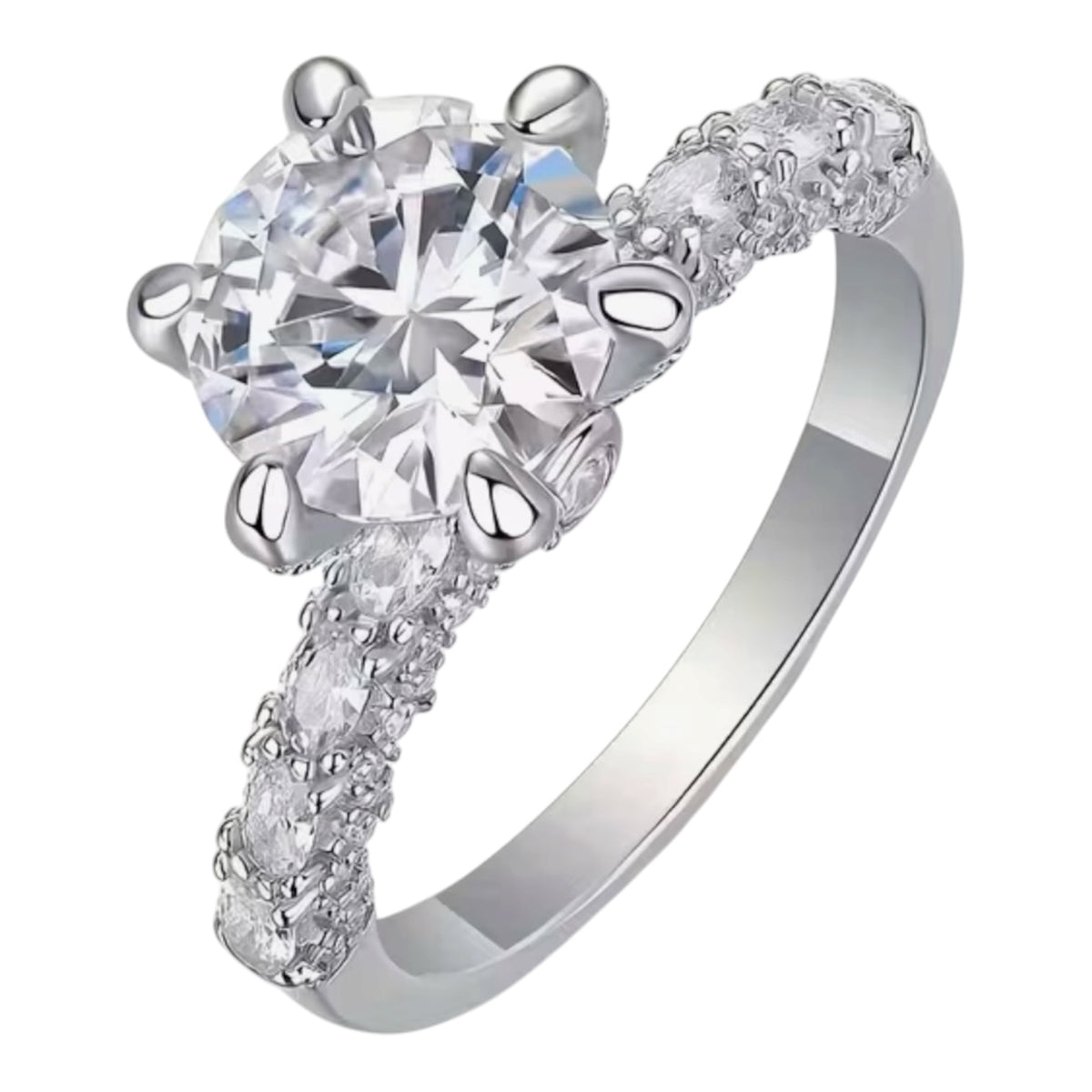 Moissanite 3.0 Ct Round Engagement Ring