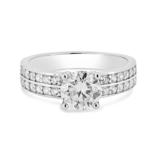 Moissanite 1.0 Ct Round Engagement Ring