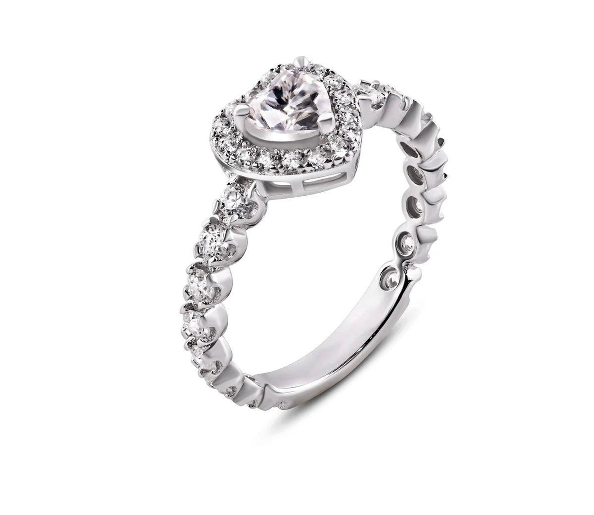 Moissanite 1.0 Ct Heart Shape Promise Ring