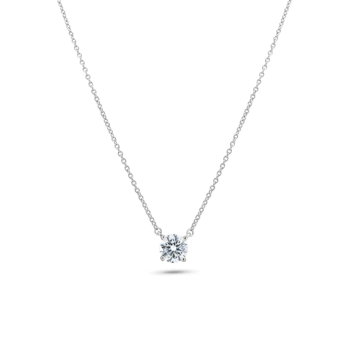Moissanite Stone Halo Necklace