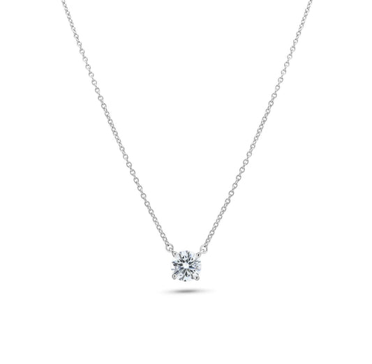 Moissanite Stone Halo Necklace