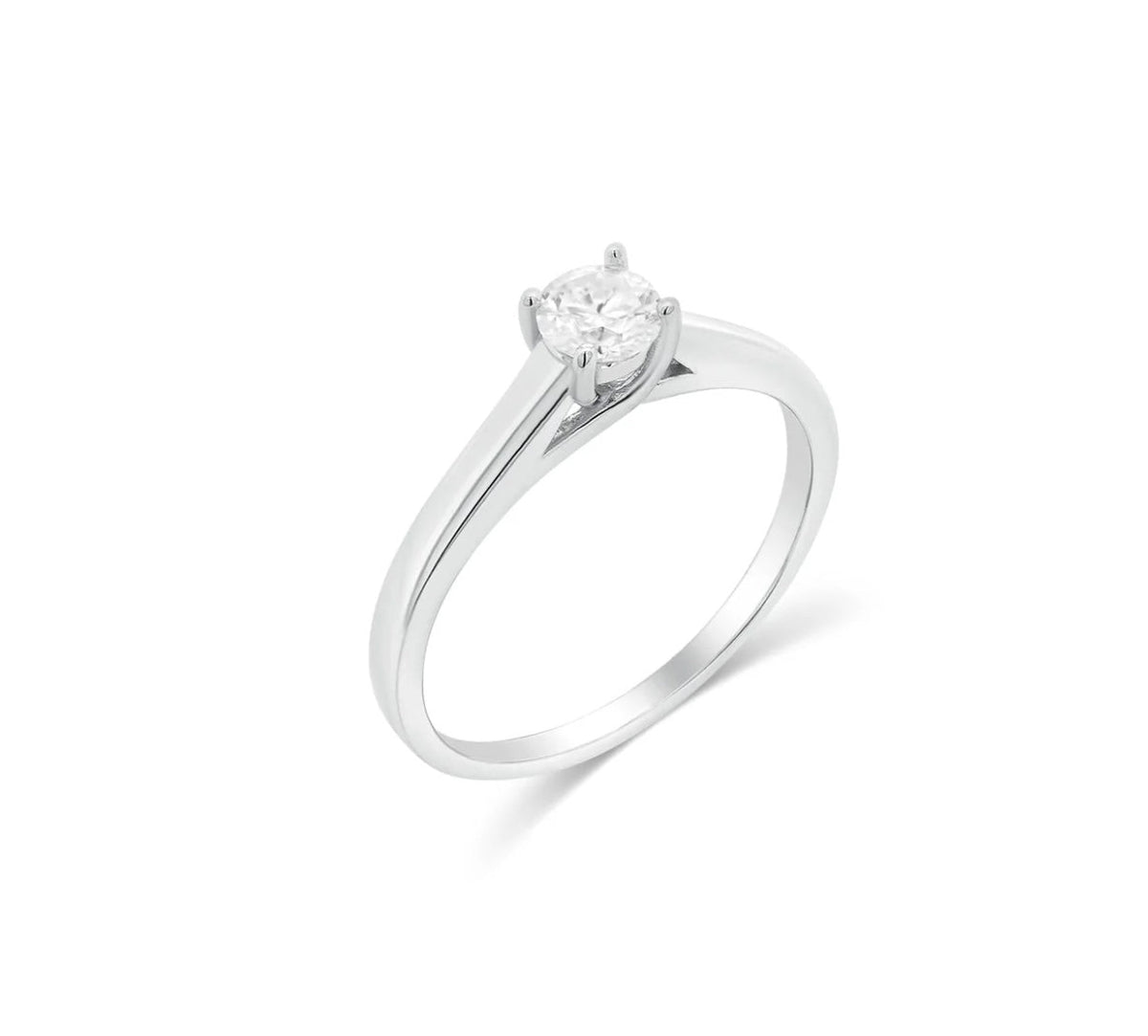 925 Sterling Silver Round Cut Moissanite Solitaire Ring