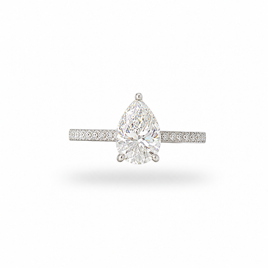 Pear Shaped Moissanite Ring