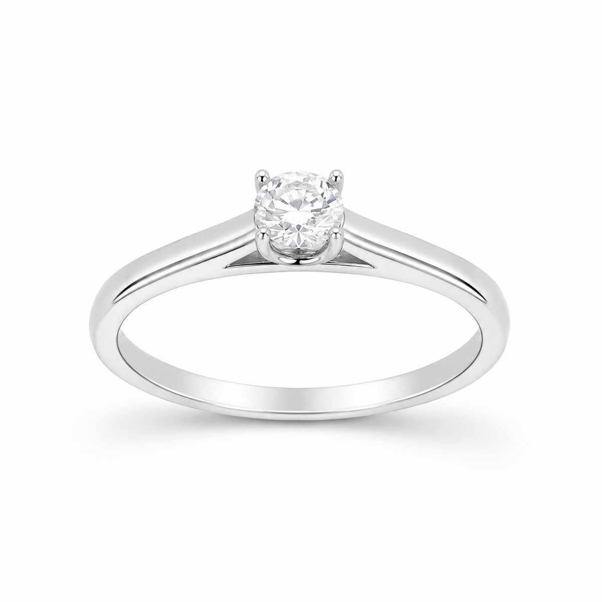 925 Sterling Silver Round Cut Moissanite Solitaire Ring