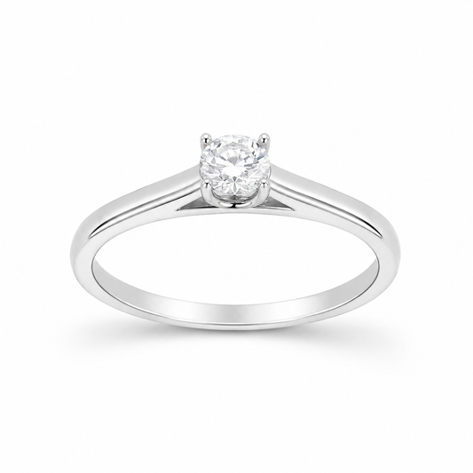 925 Sterling Silver Round Cut Moissanite Solitaire Ring
