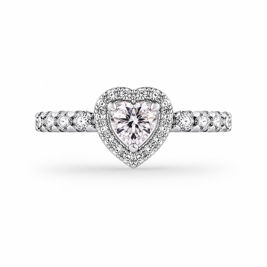 Moissanite 1.0 Ct Heart Shape Promise Ring