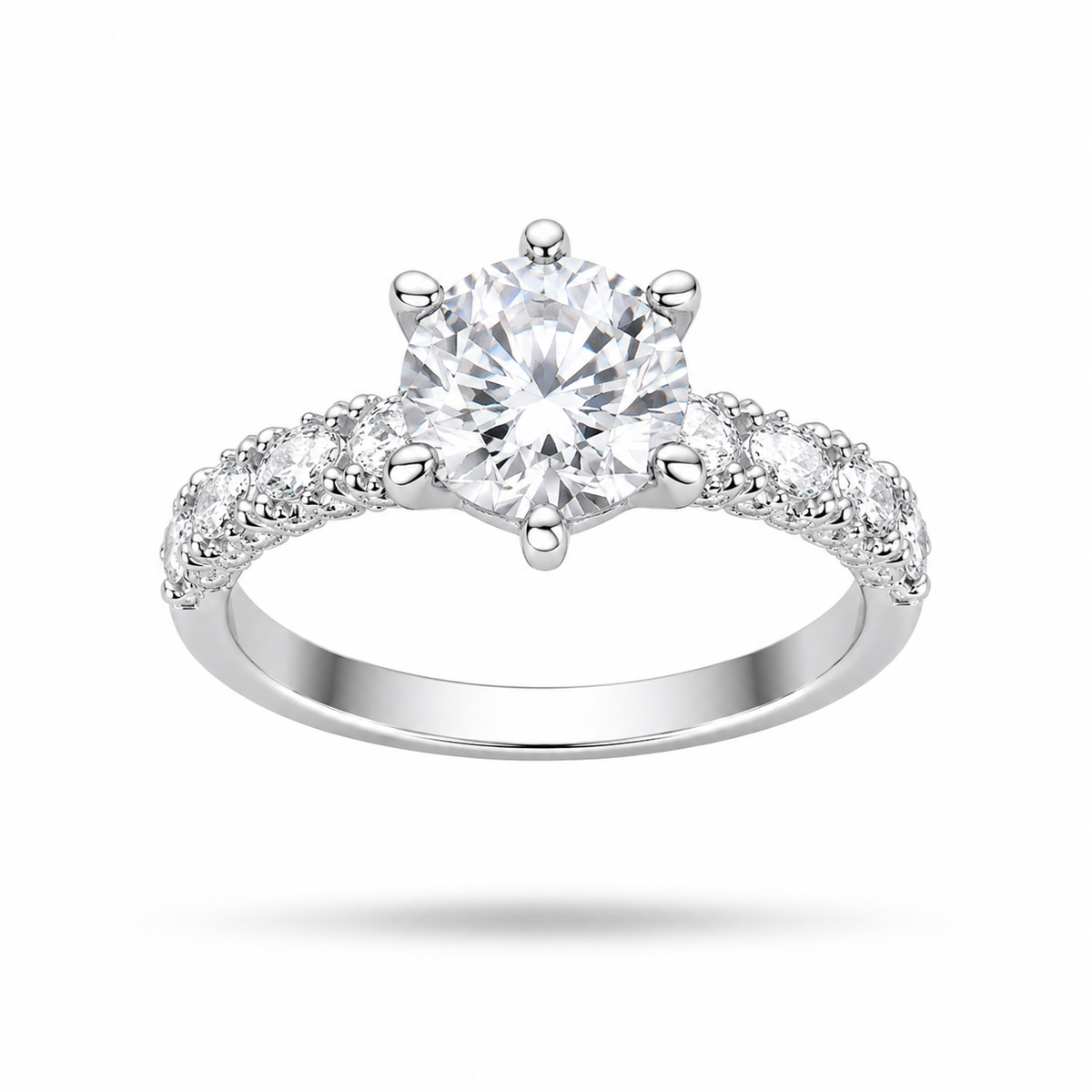 Moissanite 3.0 Ct Round Engagement Ring