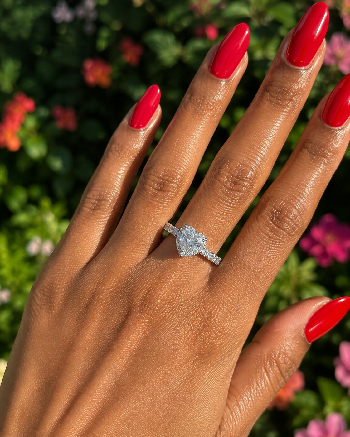 Moissanite 1.0 Ct Heart Shape Promise Ring