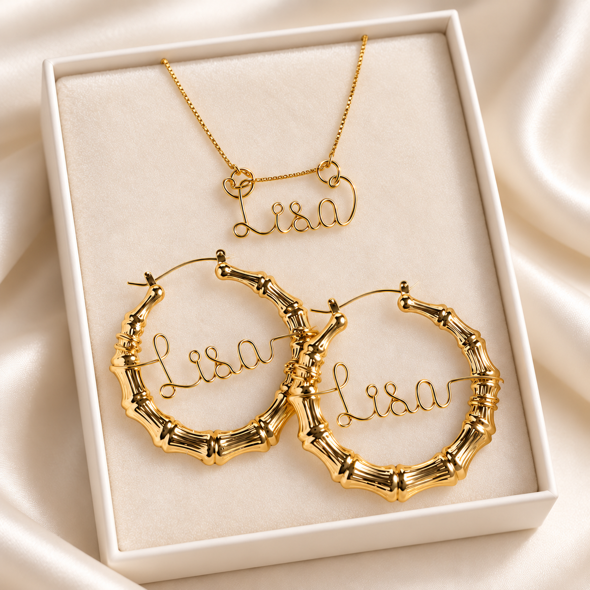 Personalized Name Earrings and Necklace