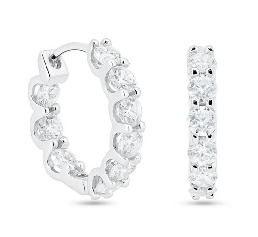Moissanite Stone Hoop Earrings